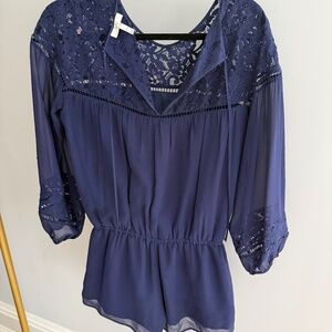 Joie silk navy romper